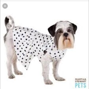 Martha Stewart PETS Navy and White Terry Polka Dot Dog Dress